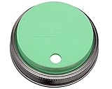 Silicone Fermentation Lid and Straw Hole Tumbler with Stainless Steel Band for Wide Mouth Mason Jars (Mint Green)