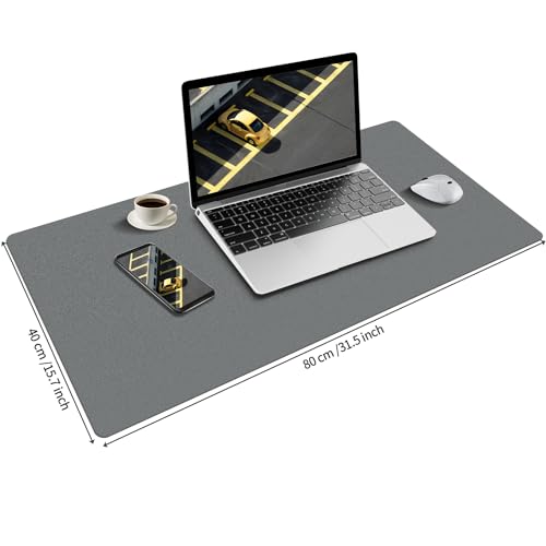 Sevenpers Desk Mat Desk Protector Large 80 x 40 cm, Waterproof Non-Slip Durable PU Leather, Mouse Pad for Keyboard and Computer, for Office and Home Mat
