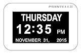 Pointells Extra-Large Digital Calendar Day Clock with Non-Abbreviated Day, Month & Date – Ideal Clock for the Elderly & Those Struggling with Memory Loss