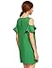 Milumia Women's Summer Cold Shoulder Ruffle Sleeves Shift Dress Green M