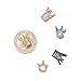 NBEADS 5 Pcs Cubic Zirconia Crown Beads, 12.5x12mm Mixed 5 Color Brass Micro Pave Crown Spacer Beads Bracelet Connector Charm Beads for DIY Jewelry Making