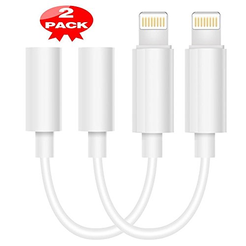 Headphone Jack Adapter, Dopoo Earphone Connector to 3.5mm Audio Adapter Earphone Extender Compatible with 7/7 Plus, Not for 8/X [2 Pack]-U1