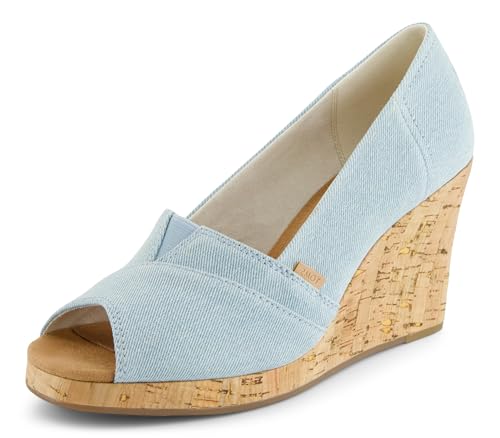TOMS Women’s Classic Wedge Sandal, Pastel Blue, 12