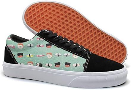 Armsttm Women Skate Shoes Sushi Pattern Classic Suede Sneaker Canvas Tennis Shoes