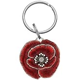 DANFORTH Remembrance Poppy Keyring (Red) – Accessory Jewelry to Support Veterans, Military Families, Memorial Keychain, Made In USA,1 3/4” Wide