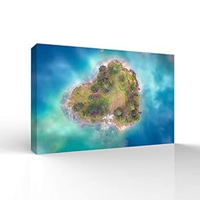 for Living Room Bedroom Home Artwork Paintings Heart Shaped Island