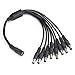 ZOSI 1 Female 2.1mm to 8 Male 2.1mm Plugs DC Power Y Splitter Adapter Cable for CCTV Security Camera