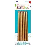Party Time Tapered Birthday Candles, Pack of 12, Gold , 5