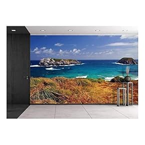 Rocky Coast on a Windy Day - Brasil, Fernando De Noronha - Removable Wall Mural | Self-Adhesive Large Wallpaper - 66x96 inches