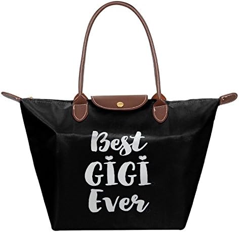 Jian BOJI New Fashion Ladies Large Tote Bags BEST GIGI EVER,Multifunction Waterproof Shoulder Handbags With ZippeBlack