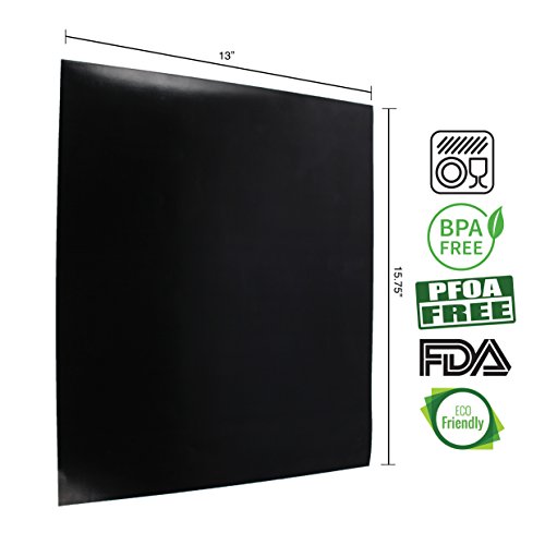 FitFabHome 3 Pack Premium Grill Mats | 100% Certified BPA & PFOA Free | Reusable,Non-Stick Teflon Gas, Charcoal, Electric, Smokers | Works as Baking Mat, Pan Liner