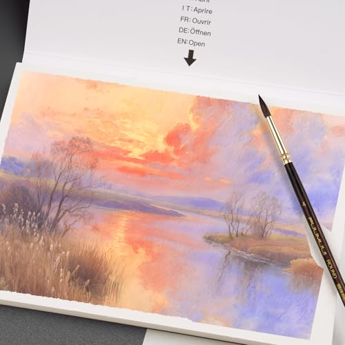 Fuumuui 100% Cotton A4 Watercolour Paper- Upgraded Version, 22 Sheets Cold Pressed Watercolour Paper Block - 140LB/300GSM Art Paper for Watercolour Gouache Ink