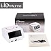 Homtime C1PRO Bedside Alarm Clock with USB Charger and Bluetooth Speaker for Heavy Sleeper, Dimmable, Temperature, Backup Battery for Time, White