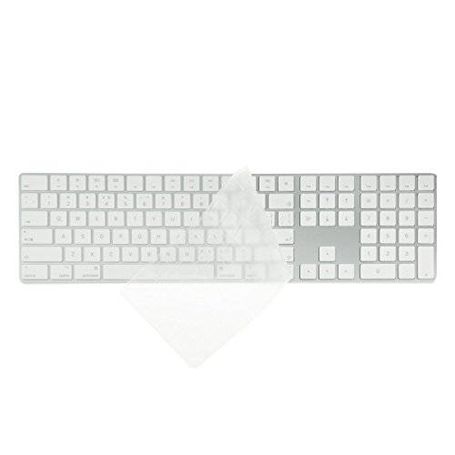 TOP CASE - Ultra Thin Silicone Soft Keyboard Cover Skin Compatible with Apple Magic Keyboard with Numeric Keypad Model: MQ052LL/A A1843 (US Layout, 2017 Released) - Clear