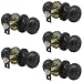Probrico Oil Rubbed Bronze Door Knobs Privacy Bed or Bath Door Handles Keyless Handle Lockset 5 Pack primary