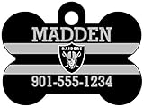 NFL Team Dog Tag Pet Id Tag Personalized w/ Name & Number (Oakland Raiders)