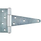 National Hardware Extra Heavy Duty T-Hinge, 6 in, Steel, Zinc Plated | Offset Screw Holes Prevent Wood Splitting; Supports Cabinet Doors and Gates Indoors or Out, Tight Pin