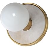 Maxim Hollywood - 6W 1 LED Bath Vanity-5 Inches Tall and 5 Inches Wide-Whit Alabaster/Natural Aged Brass Finish