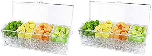 Estilo 4 Section Condiment on Ice, Clear (2-(Pack))