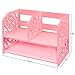 DL furniture - 3 Compartment Wood Plastic Composite Desk Organizer, Perfect for Book Shelf, Make Up Organizer, Cookie Rack | Pink
