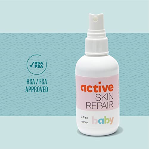 Active Skin Repair Natural, Non-Toxic, No Sting Baby Spray First Aid Safe For Use on Diaper Rash, Baby Acne, Eczema, Cuts, Wounds, Scrapes, and Other Skin Irritations (3 oz. Spray)