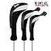FINGER TEN Golf Club Head Covers Woods Driver Fairway Hybrid 3 Set, Headcovers Men Women Long Neck 1 3 5 7 X with Interchangeable Number Tag, Fit Nike Ping Mizuno Titleist 460CC