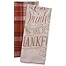 DII Fall Basics Kitchen Dishtowel Collection Printed & Plaid Fall Dish Towel Set, 18x28, Be Thankful Plaid, 2 Count