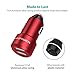 USB Car Charger RAVPower 24W 4.8A Metal Dual Car Adapter, Compatible iPhone Xs XS Max XR X 8 7 Plus, iPad Pro Air Mini, Galaxy S9 S8 S7 S6 Edge Note, Tablet and More (Red)