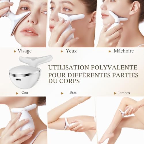 Appareil Anti Rides Visage - 7 couleurs, EMS, Massage facial chaud, Nettoyage en profondeur, Machine à visage anti-rides