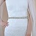 azaleas Women's Wedding Belt Sashes Bridal Sash Belts for Wedding Dress,Rhinestone Thin Bridal Belt (Ivory)