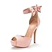 DREAM PAIRS Women's SWAN-08 Ankle Strap Heel Pump Shoes Sandals