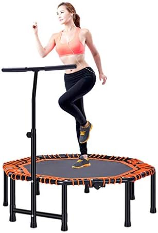 Indoor Trampolines Trampoline Elastic Fitness Trampoline Super Jump Training Mini Trampoline Professional With Handle Elastic Cord,High load bearing (Color : Orange, Size : 118 * 118 * 34cm)