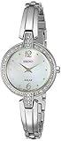 Seiko Women's SUP287 Solar Bangle Analog Display Japanese Quartz Silver Watch