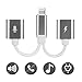 2 in 1 iPhone 7 / iPhone 7Plus adapter, Lamboy 2 in 1 Lightning Adapter, Lightning to Dual Lightning Splitter Cable with Charging & Audio for iPhone 7/7 Plus, Support Phone Communication Silver