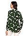 Zeagoo Women's Casual Print Chiffon V Neck High Low Hem Blouse Top,Green,X-Large