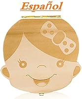Westeng Caja Almacenamiento Madera Almacenaje Para Dientes De Leche Niña Niña,1Pcs (A Niña Letra Español)