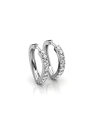 Cate & Chloe Waverly "Care " bañados en oro blanco 18 K Swarovski Chandelier arete de aro, Plata arete de aro   msrp   137.00