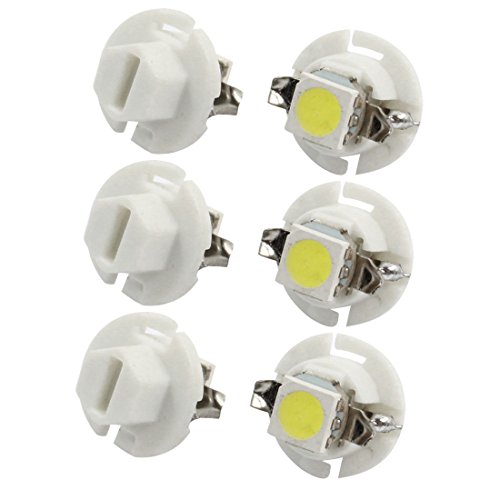 White B8.4D 5050 SMD 1-LED Indicator Light Gauge Bulb 6 Pcs Internal