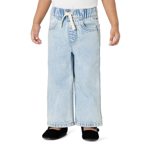 Amazon Essentials Baby Girls' Soft Stretch Relaxed-Fit Wide Leg Jeans, Classic…