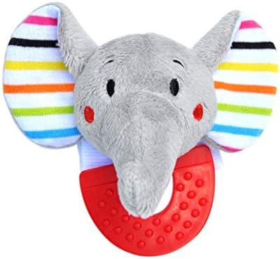 Wristy Buddy Silicone Baby Teether Toy -Elephant Soothe Babies Sore Gums - Hands Free Design - BPA Free - Easy-to-Hold - Teething Relief Pacifier for Infant - Elephant Shape
