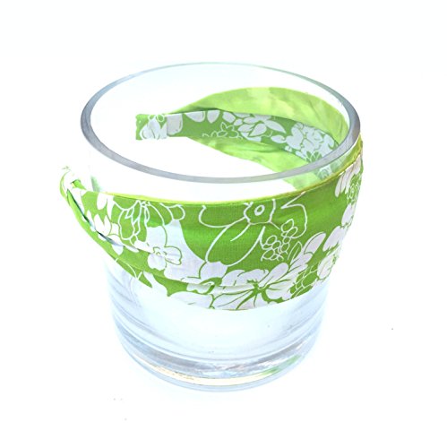 Wardani floral summer beach soft linen scarf Headband (hb-4142a) (Lime)