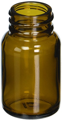 JG Finneran D0179-1 Amber Borosilicate Glass Standard Wide Mouth Packer without Closure, 28-400mm Thread Size, 1oz Capacity (Pack of 24)