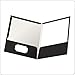 Oxford Laminated Twin-Pocket Folders, Letter Size, Black, Holds 100 Sheets, Box of 25 (51706EE)