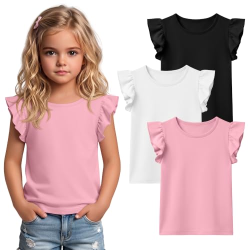 Yooo's Vivi Toddler Girls Ruffle Sleeve T-Shirt