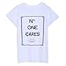 Vadim Women's Tops Cute Letters Print Tshirt Basic O neck Shirts Casual Tee