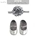 Rising Star Baby Girl's Shoes and Headband Gift Box Set, Silver Flower, 6-12 Months