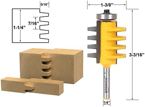 Yonico 15131q - Finger Joint Router Bit, Stock Size: Up to 1-1/4" - 1/4" Shank, 1/4 Inch - Image 3