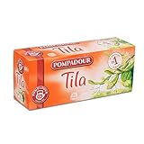 POMPADOUR Herbal Linden Flower Tea ((Tila/Tilia), 100% Natural, Double Tea Bag Infusers, 25 ct, 1.06 oz Box