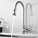 Comllen Best Commercial Single Handle Pull Out Sprayer Stainless Steel Kitchen Sink Faucet, Pull Down Kitchen Faucets Brushed Nickel