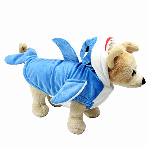Yoption Pet Puppy Dog Christmas Halloween Clothes Outwear Coat Apparel Hoodie (L, Stereo Shark)